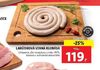 Lidl Lahůdková vinná klobása nabídka