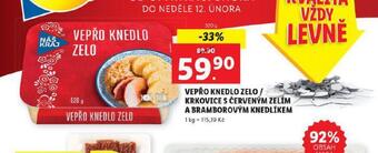 Lidl Krkovice s červeným zelím a bramborovým knedlíkem nabídka