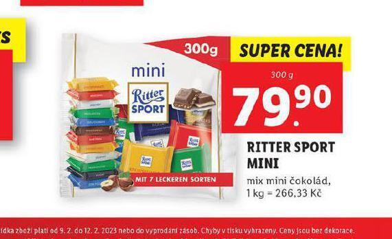 Lidl Ritter sport mini čokolády nabídka