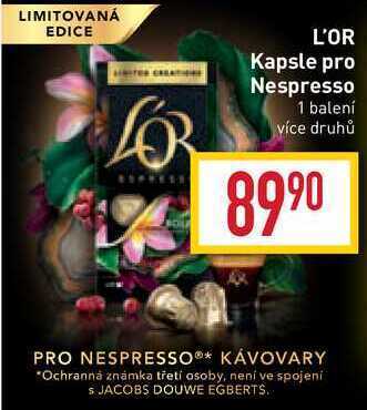 Billa L'or kapsle pro nespresso 1 balení nabídka