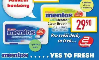 Billa Mentos clean breath 21 g nabídka