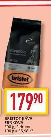 Billa Bristot káva zrnková 500 g nabídka
