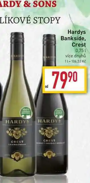 Billa Hardys bankside, crest 0,75l nabídka