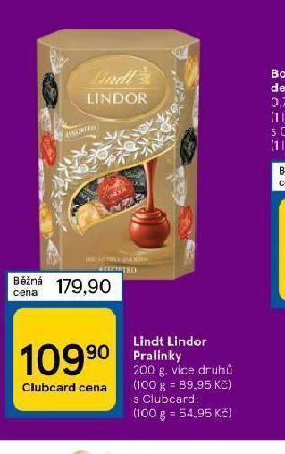 Tesco Lindt lindor pralinky nabídka