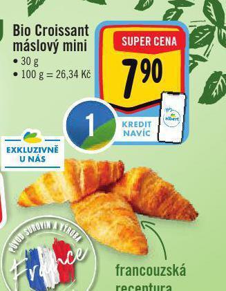 Albert Bio croissant máslový mini nabídka