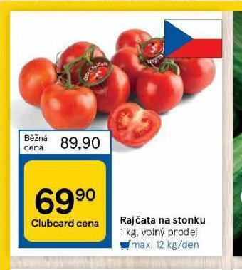 Tesco Rajčata na stonku nabídka