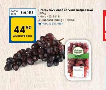 Tesco Hrozny révy vinné červené bezpeckové nabídka
