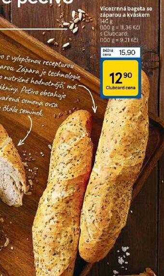 Tesco Vícezrnná bageta se záparou a kváskem nabídka