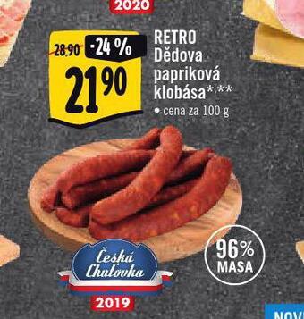 Albert Retro dědova papriková klobása nabídka