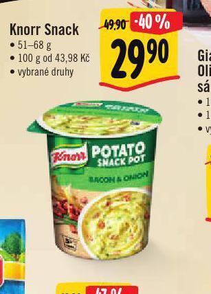 Albert Knorr snack nabídka