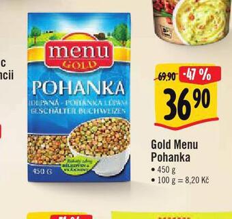 Albert Gold menu pohanka nabídka