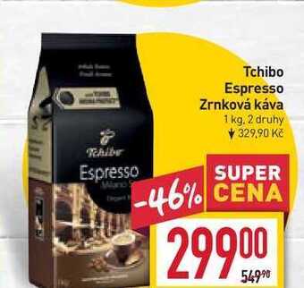 Billa Tchibo espresso zrnková káva 1 kg nabídka