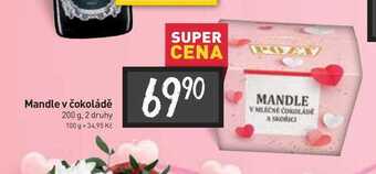 Billa Mandle v čokoládě 200 g nabídka