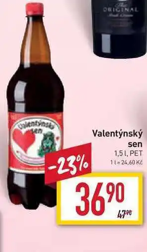Billa Valentýnský sen 1,5 l, pet nabídka