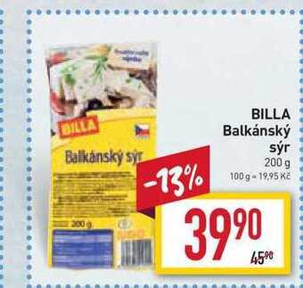 Billa Billa balkánský sýr 200 g nabídka