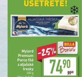 Billa Mylord premium porce filé z aljašské tresky 300 g nabídka