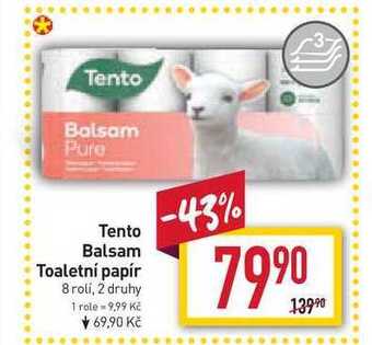 Billa Tento balsam toaletní papír 8 rolí nabídka