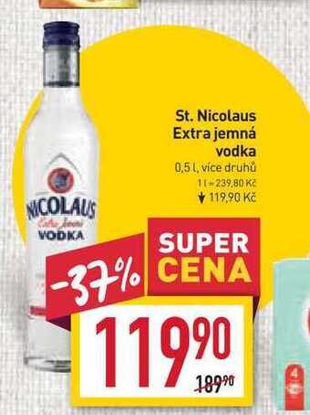 Billa St. nicolaus extra jemná vodka 0,5l nabídka