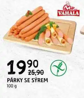 Párky se sýrem 100 g váhala