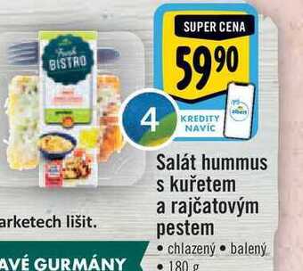 Albert Salát hummus s kuřetem a rajčatovým pestem  180 g nabídka