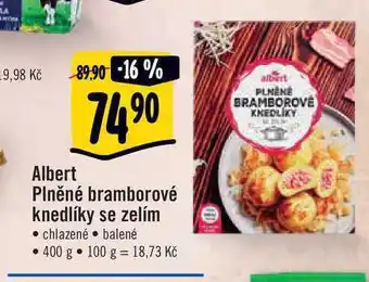 Albert Albert plněné bramborové knedlíky se zelím 400 g nabídka