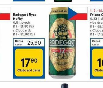 Tesco Pivo radegast ryze hořká 12 nabídka