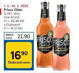 Tesco Frisco cider nabídka