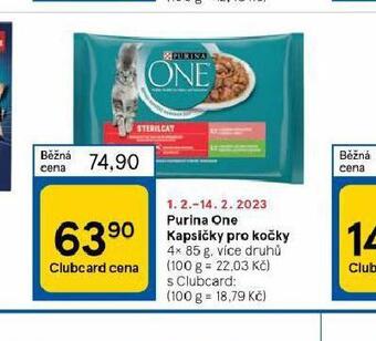 Tesco Purina one kapsičky pro kočky nabídka