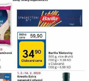 Tesco Barilla těstoviny nabídka