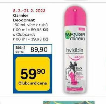 Tesco Garnier deodorant nabídka