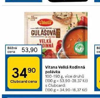 Tesco Vitana velká rodinná polévka nabídka