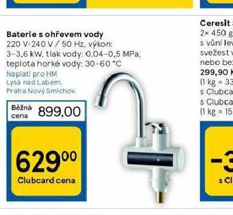Tesco Baterie s ohřevem vody nabídka