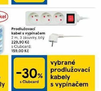 Tesco Prodlužovací kabel s vypínačem nabídka