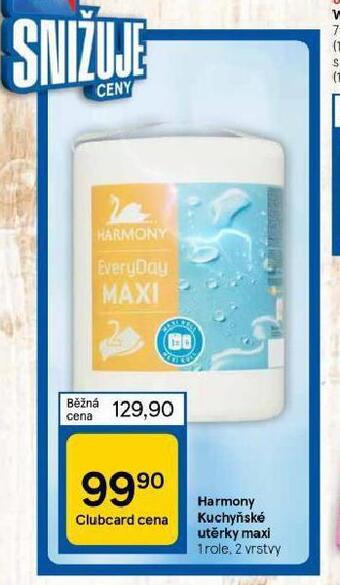 Tesco Harmony kuchyňské utěrky maxi nabídka