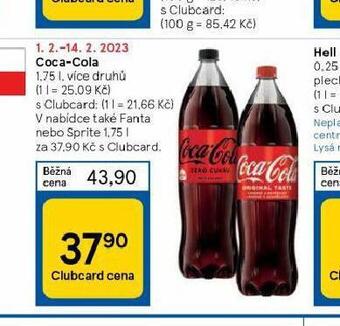 Tesco Coca cola, fanta, sprite nabídka