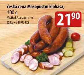 Bala Česká cena masopustní klobása, 100 g nabídka
