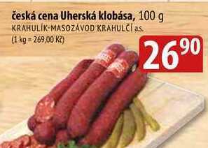 Bala Česká cena uherská klobása, 100 g nabídka