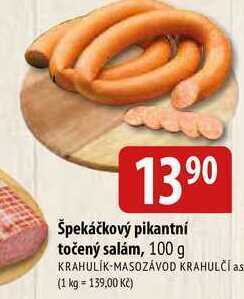 Bala Špekáčkový pikantní točený salám, 100 g nabídka