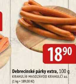 Bala Debrecínské párky extra, 100 g nabídka