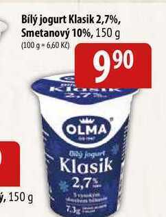 Bala Bílý jogurt klasik 2,7%, smetanový 10%, 150 g nabídka