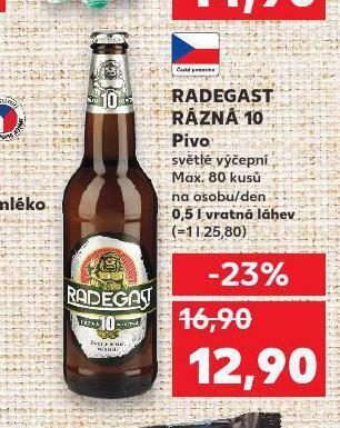 Kaufland Pivo radegast nabídka