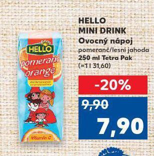 Kaufland Hello mini drink ovocný nápoj nabídka