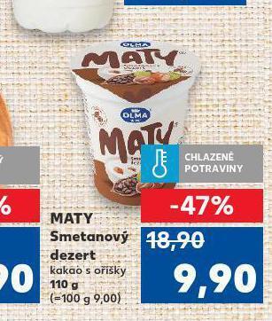 Kaufland Maty smetanový dezert nabídka
