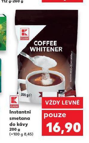 Instantní smetana do kávy