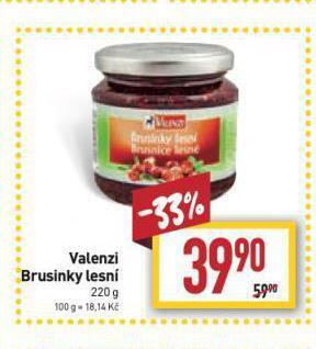Billa Valenzi brusinky lesní nabídka