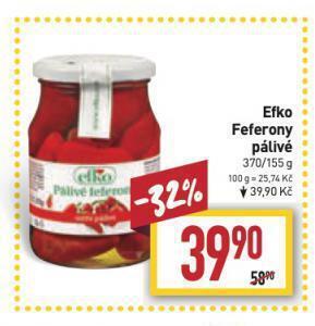 Billa Efko feferony nabídka