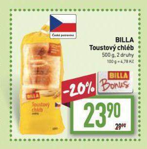 Billa Toustový chléb nabídka