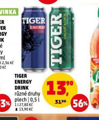 Penny Market Tiger energy drink nabídka