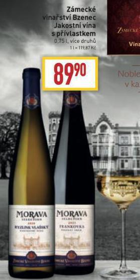 Billa Zámecké vinařství bzenec nabídka