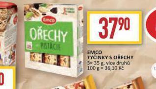 Billa Emco tyčinky s ořechy nabídka